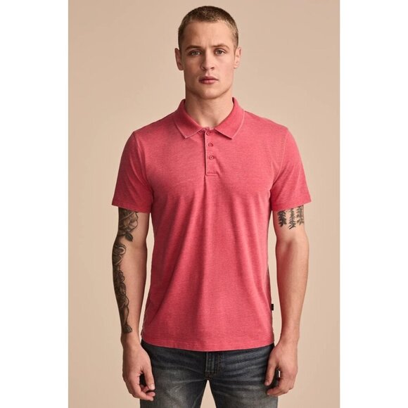 Lucky Brand Polo Mens Venice Burnout Shirt Mars Red Size XL - Picture 10 of 11